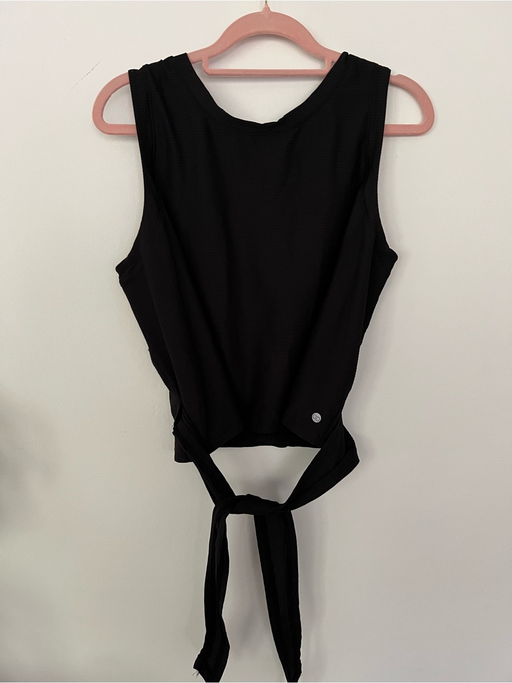Calia Black Cropped Wrap Tank